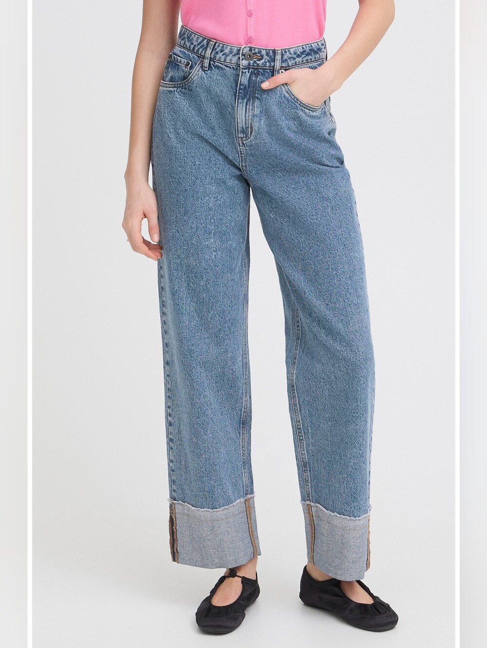Foldover Cuff Wide Leg JeansICHI